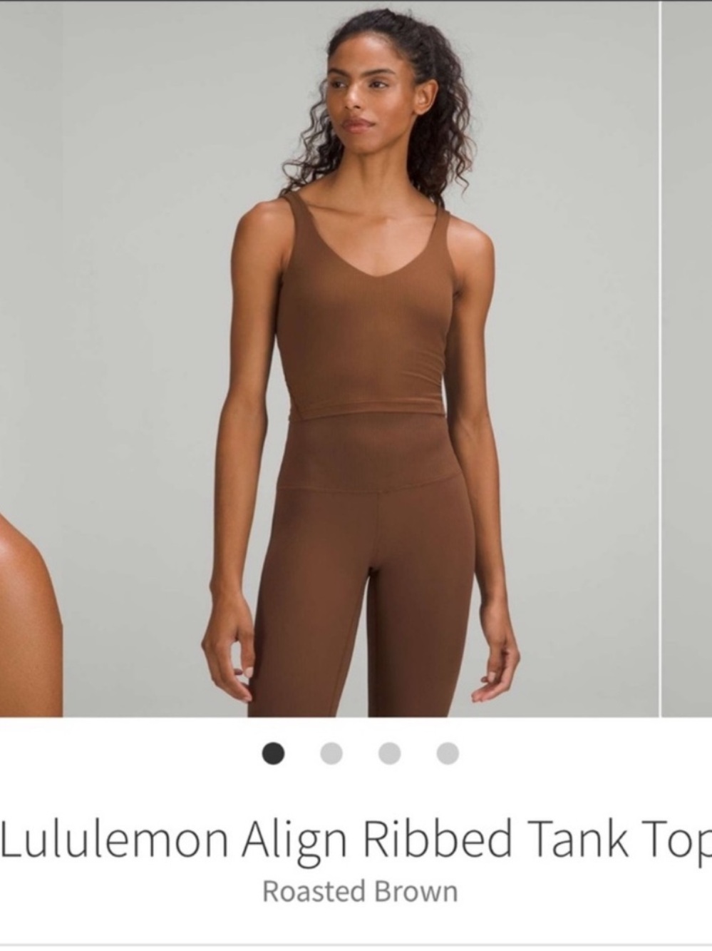 Lululemon Align Ribbed Tank Top Roasted Brown Sz 6